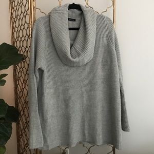 Gray Knit Oversized Sweater